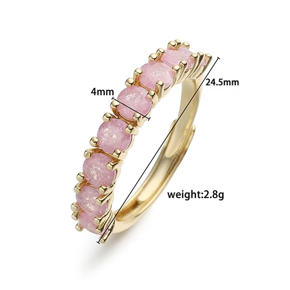 Gioielli personalizzati OEM Gioielli fatti a mano con anelli di moda Anello in ottone con mezza eternità con zirconi rotondi colorati di caramelle