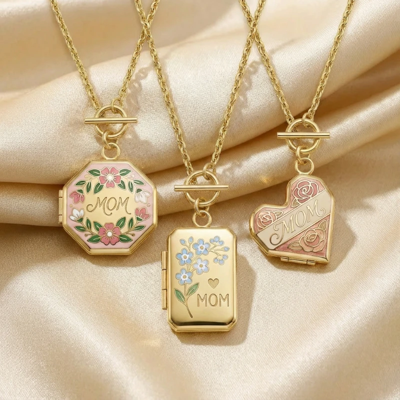 Gioielli personalizzati OEM Ciondolo a forma di cuore Collana aperta e chiusa Catena di bamb&ugrave; in ott