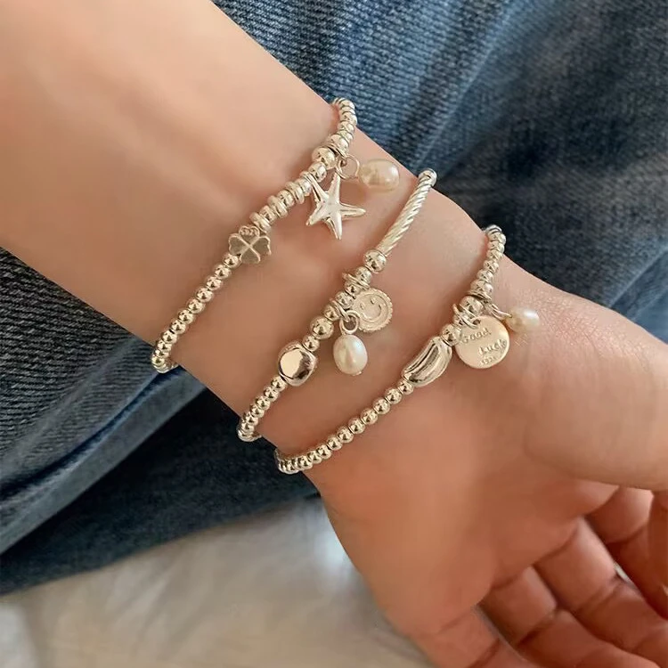 Fornitore di gioielli in argento 925 personalizzati Bracciale alla moda Bracciale con stella