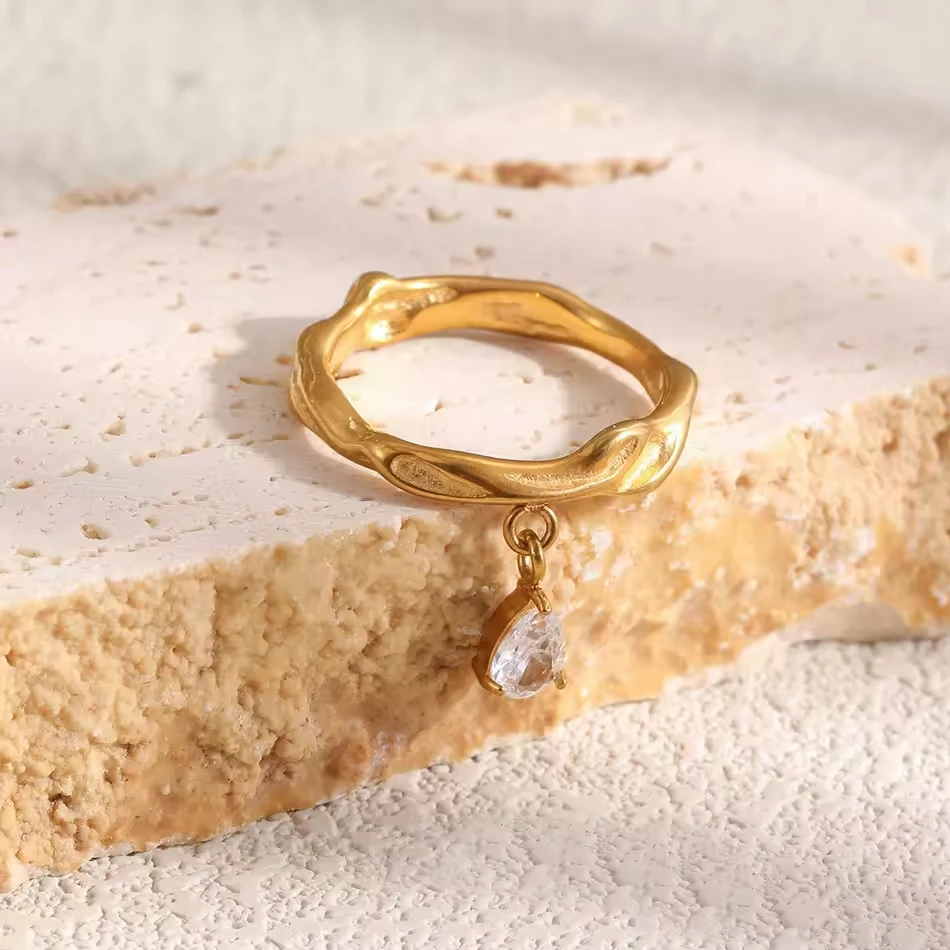 Anello pendente OEM di gioielleria personalizzata in acciaio inossidabile Fascia con texture martell