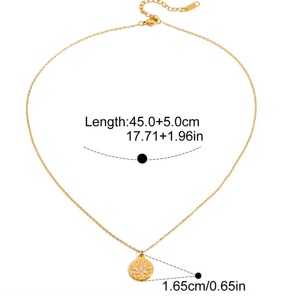 Collane con pendente rotondo rotondo della goccia di acqua del modello del strass dell'acciaio inossidabile dell'oro di stile classico dei gioielli su ordinazione dell'OEM all'ingrosso
